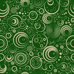 Fotobehang Groen Groen naadloos patroon met cirkels
