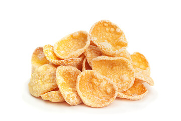 Yellow cornflakes closeup