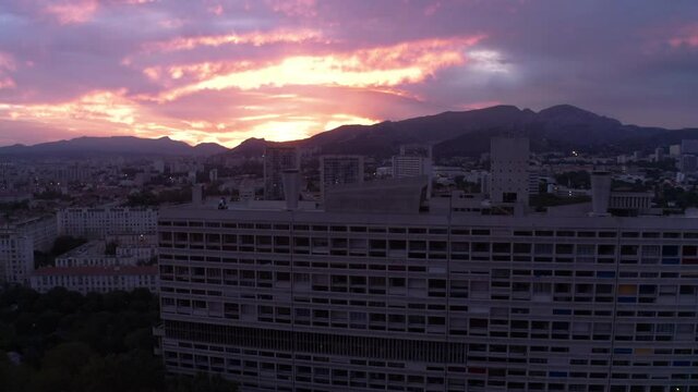 Marseille city is waking up early morning