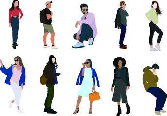 10 People vector- Group of People