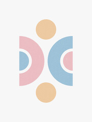 Modern Poster Art. Abstract Wall Art. Digital Interior Decoration Art with Grunge texture.