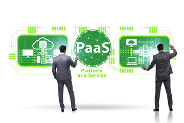 Platform as a service concept with businessman