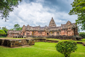 Prasat Hin Phanom Rung, large, located on a high mountain in the middle of a deep forest built in the ancient Khmer period in Buriram, Thailand. - Powered by Adobe