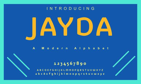 Jayda font. Elegant alphabet letters font and number. Lettering Minimal Fashion Designs. Typography fonts regular uppercase and lowercase. vector illustration