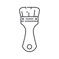 Paint brushes icon, linear isolated illustration, thin line vector, web design sign, outline concept symbol with editable stroke on white background.