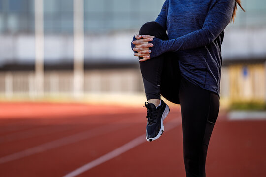 Fitness girl, preparing for training.