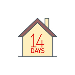 lockdown home quarantine locality 14 days single line icon isolated on white. Perfect outline symbol Coronavirus Covid19 pandemic banner. Quality design element stay home location with editable Stroke