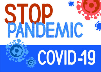 Pandemic banner medical concept with dangerous cells. Coronavirus outbreak. Abstract 2019-nCoV background.