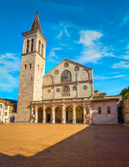 Fototapeta na wymiar Spoleto, Santa Maria duomo cathedral. Umbria, Italy.
