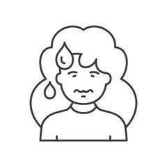 Pain icon, linear isolated illustration, thin line vector, web design sign, outline concept symbol with editable stroke on white background.