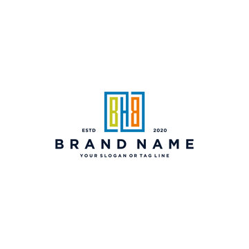 letter BHB square colorful logo design vector