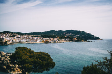Fototapeta na wymiar Landscape with views of a seaside village by the sea