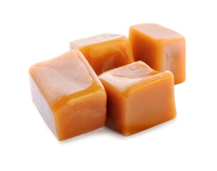 Caramel pieces. Toffee candy.