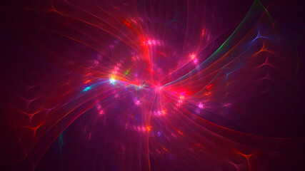 3D rendering abstract colorful fractal light background