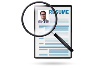 Recruitment and employment concept with cv