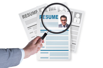 Recruitment and employment concept with cv