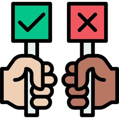 Correct and Incorrect sign icon, Protest related vector