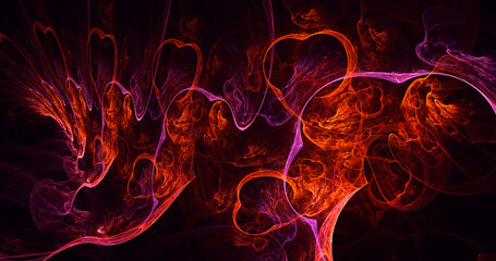 3D rendering abstract multicolor fractal light background
