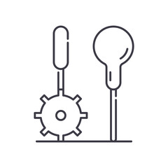 Overstitch wheel icon, linear isolated illustration, thin line vector, web design sign, outline concept symbol with editable stroke on white background.