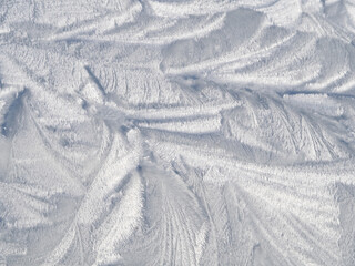 Natural ice pattern background with beautiful frosty crystals. Abstract Christmas composition with...