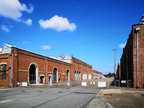 Brisbane, Australia: March 22, 2020: North Ipswich Railway Workshops is a heritage-listed former Australian railway workshop at North Street - Queensland.