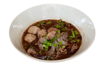 Isolated with clipping path. Traditional famous Thai noodle called 