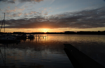 Obraz premium Abend am Schwielochsee