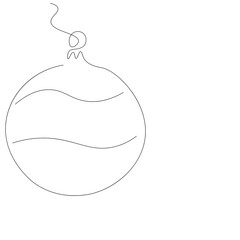 Christmas decoration elemnts tree and ball drawing vector illustration	