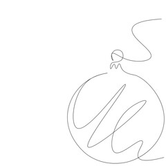 Christmas decoration elemnts tree and ball drawing vector illustration	