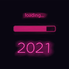 Neon progress bar new year