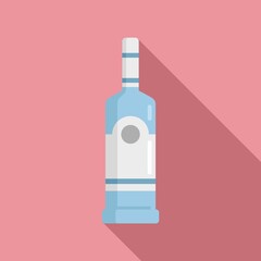 Duty free vodka bottle icon. Flat illustration of duty free vodka bottle vector icon for web design