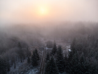 Fototapeta na wymiar cesky les landscape in the early winter