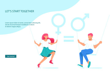 Gender equality Landing web page template