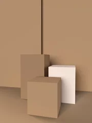 Selbstklebende Fototapete Retro Zeichen Abstrakte geometrische Formen 3D-Hintergrund