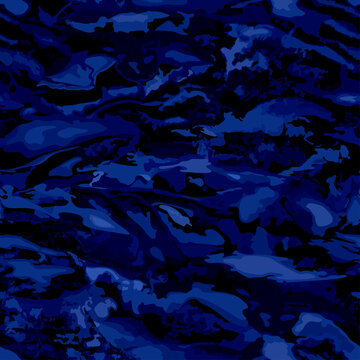 Dark blue mineral camouflage seamless pattern. Abstract vector background. 