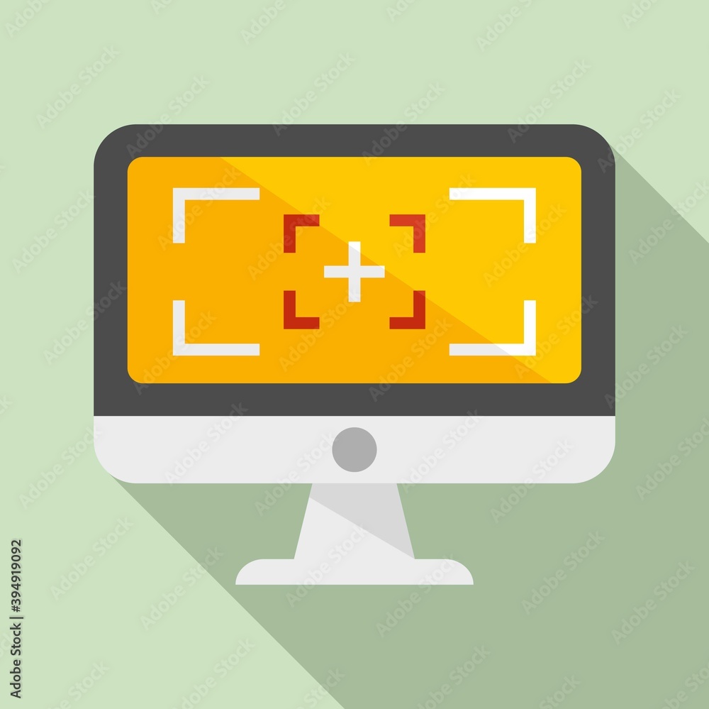 Poster computer screen recording icon. flat illustration of computer screen recording vector icon for web d