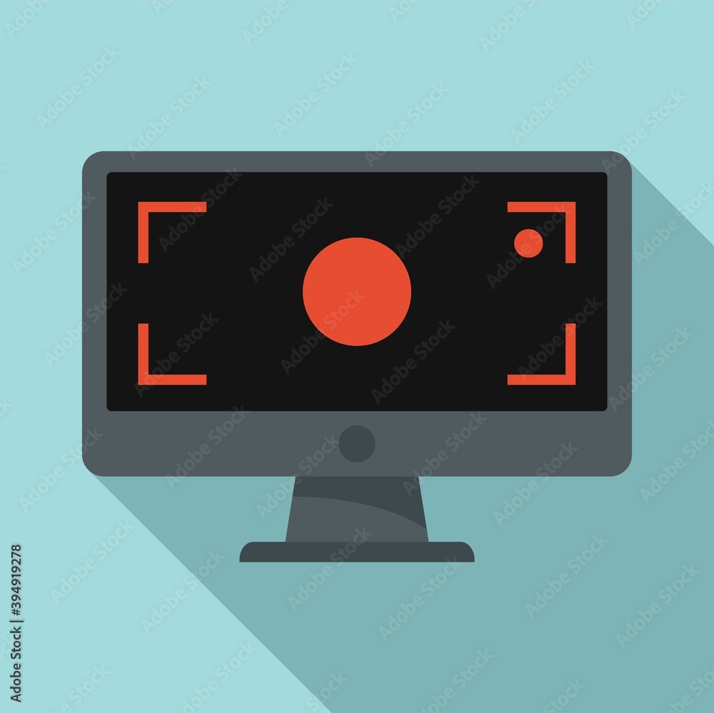 Poster display recording icon. flat illustration of display recording vector icon for web design