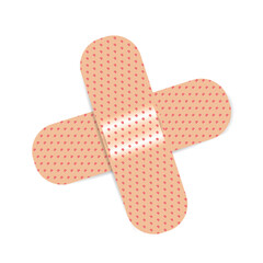 Two in a row adhesive plaster isolated on white, adhesive plaster wound heal for icon. Adhesive bandage elastic medical plaster, stick tape elastic for cure first aid.