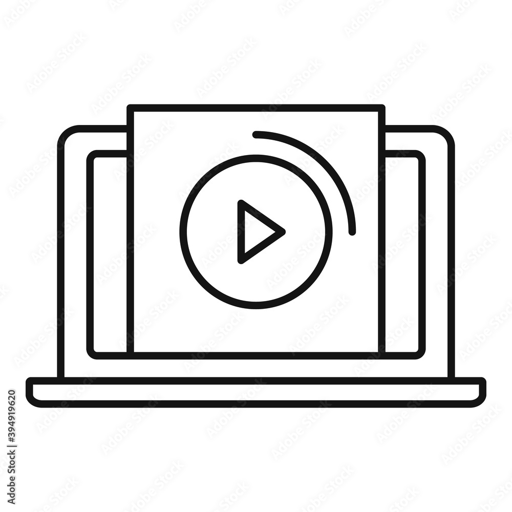Aufkleber laptop screen recording icon. outline laptop screen recording vector icon for web design isolated on