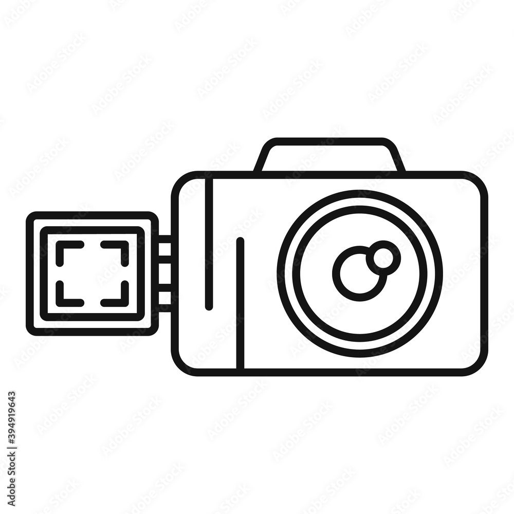 Poster screen recording camera icon. outline screen recording camera vector icon for web design isolated on