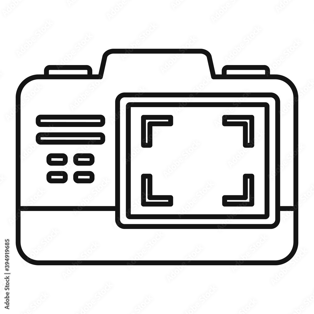 Poster video camera screen recording icon. outline video camera screen recording vector icon for web design