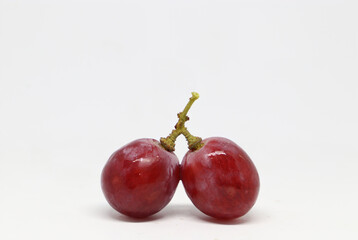 Red Grapes isolated on over white background.