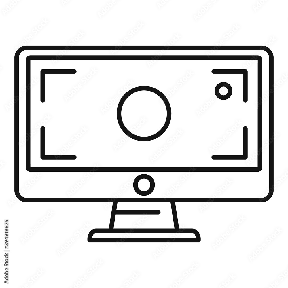 Poster display recording icon. outline display recording vector icon for web design isolated on white backg