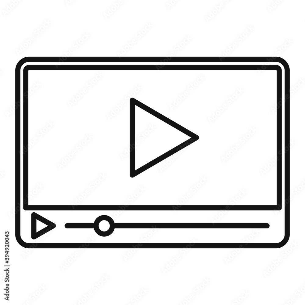 Aufkleber video playing icon. outline video playing vector icon for web design isolated on white background