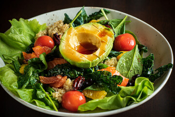 salad with avocado and quinoa
