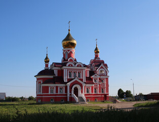 Fototapeta na wymiar Church building a religious Church for the Orthodox with domes