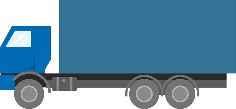 Truck, trailer isolated on white background. Transport for transportation, delivery of goods. Logistics concept, freight, international transport. Flat infographics. Vector illustration..