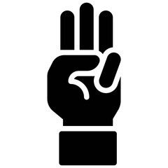 Three-finger salute icon, Protest related vector