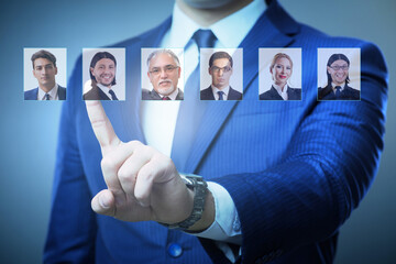 Recruitment and employment concept with businessman