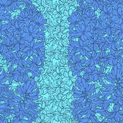 Seamless vector pattern with hyacinth flowers. Floral abstract background. Perfect for design templates, wallpaper, wrapping, fabric and textile.